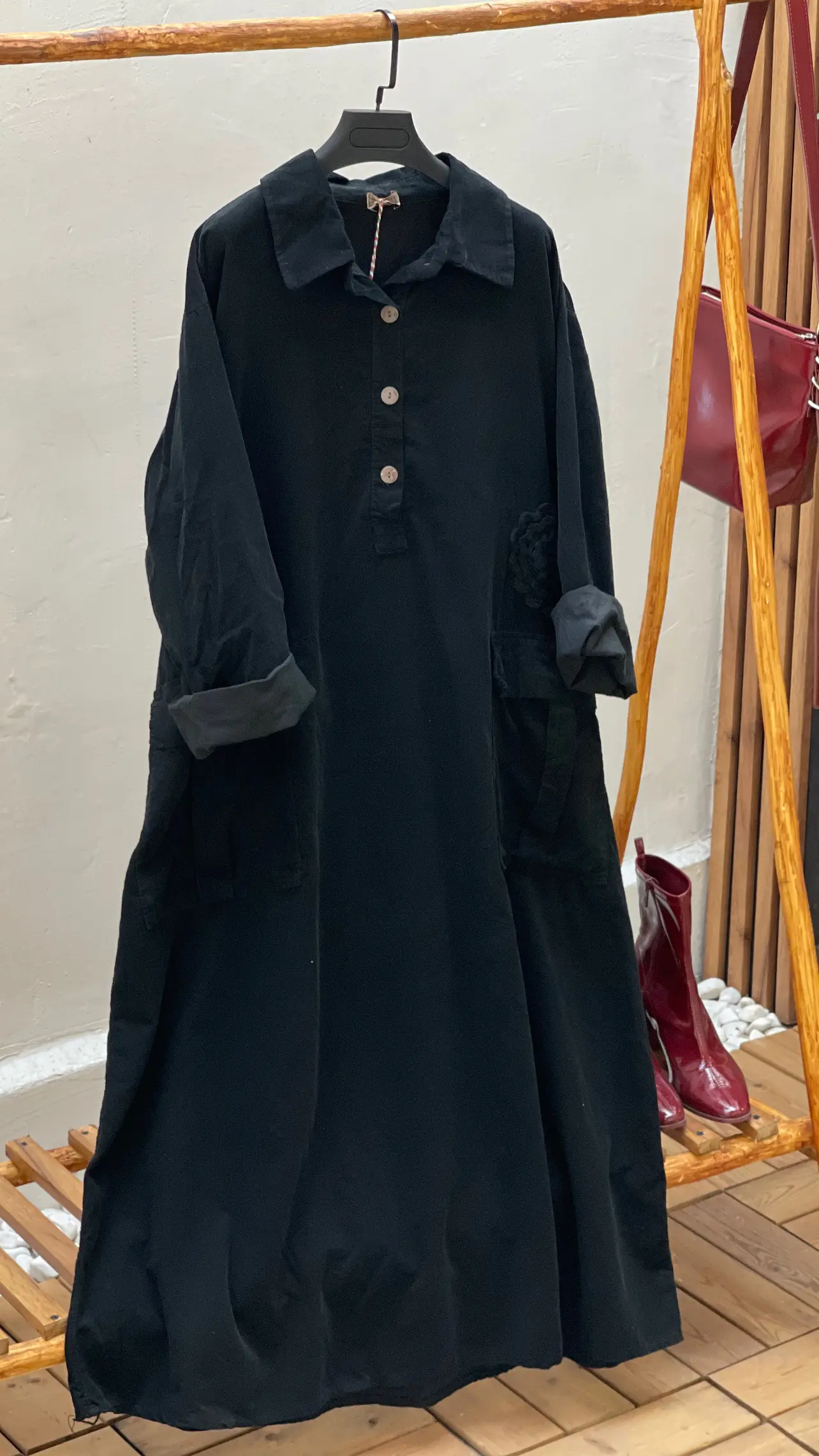 پیراهن مخمل کبریتی ایتالیایی طرح تگ برجسته